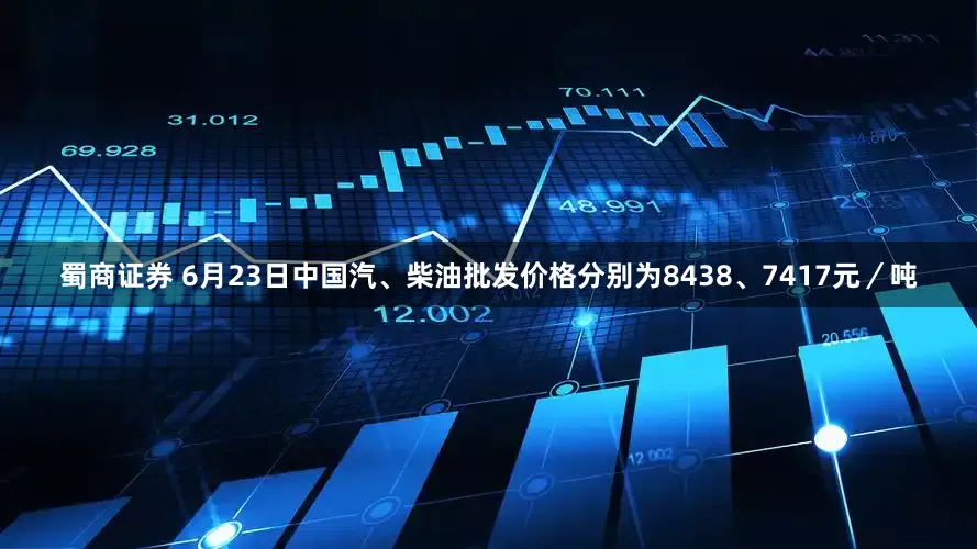 蜀商证券 6月23日中国汽、柴油批发价格分别为8438、7417元／吨